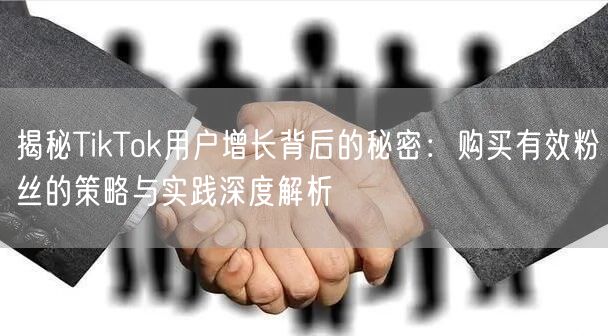 揭秘TikTok用户增长背后的秘密：购买有效粉丝的策略与实践深度解析