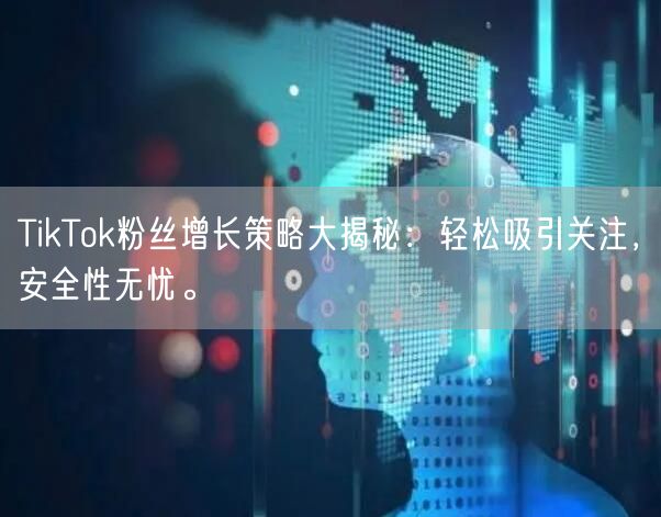 TikTok粉丝增长策略大揭秘：轻松吸引关注，安全性无忧。