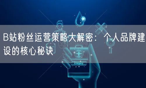 B站粉丝运营策略大解密：个人品牌建设的核心秘诀