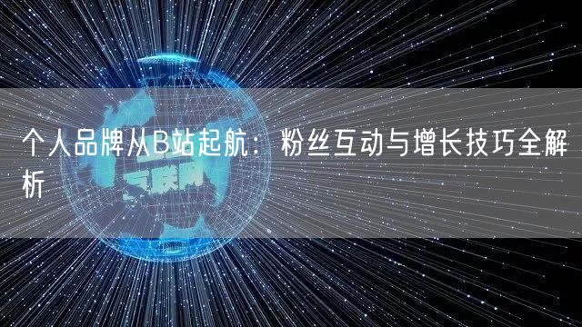 个人品牌从B站起航：粉丝互动与增长技巧全解析