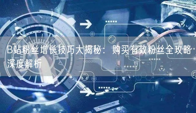 B站粉丝增长技巧大揭秘：购买有效粉丝全攻略深度解析