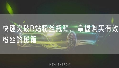 快速突破B站粉丝瓶颈，掌握购买有效粉丝的秘籍