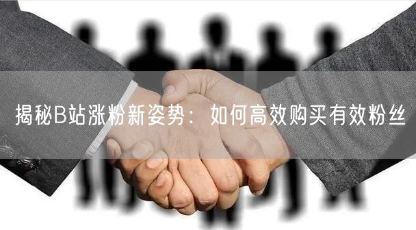 揭秘B站涨粉新姿势：如何高效购买有效粉丝
