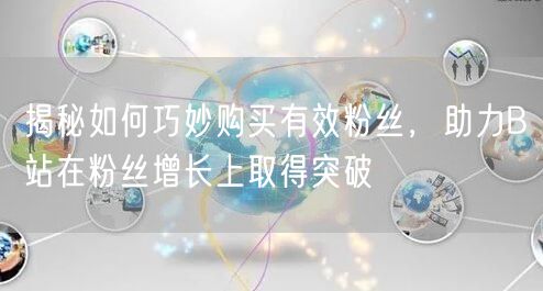 揭秘如何巧妙购买有效粉丝，助力B站在粉丝增长上取得突破