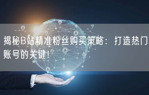 揭秘B站精准粉丝购买策略：打造热门账号的关键！