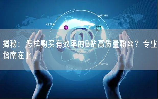 揭秘：怎样购买有效率的B站高质量粉丝？专业指南在此。