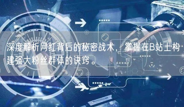 深度解析网红背后的秘密战术，掌握在B站上构建强大粉丝群体的诀窍。