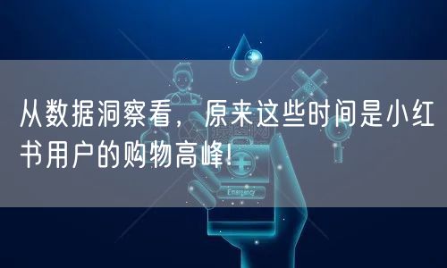 从数据洞察看，原来这些时间是小红书用户的购物高峰!