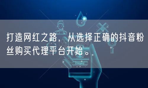 打造网红之路，从选择正确的抖音粉丝购买代理平台开始。