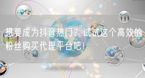 想要成为抖音热门？试试这个高效的粉丝购买代理平台吧！