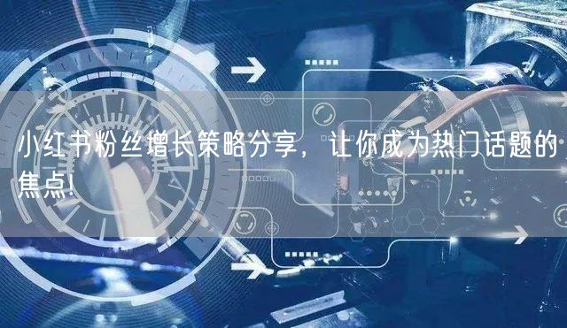小红书粉丝增长策略分享，让你成为热门话题的焦点!