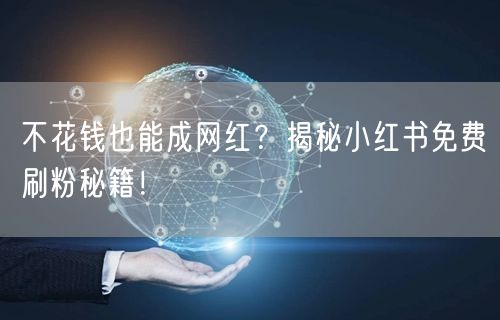 不花钱也能成网红？揭秘小红书免费刷粉秘籍！