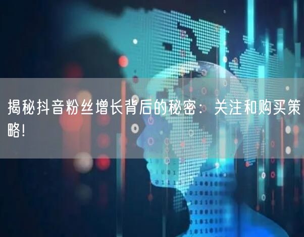 揭秘抖音粉丝增长背后的秘密：关注和购买策略!