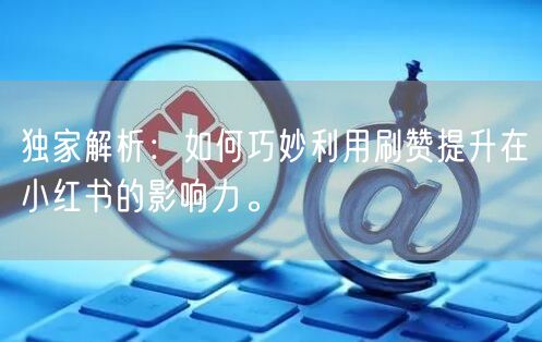 独家解析：如何巧妙利用刷赞提升在小红书的影响力。