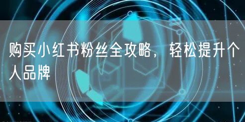 购买小红书粉丝全攻略，轻松提升个人品牌