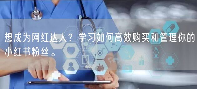 想成为网红达人？学习如何高效购买和管理你的小红书粉丝。