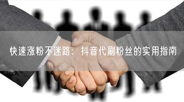 快速涨粉不迷路：抖音代刷粉丝的实用指南
