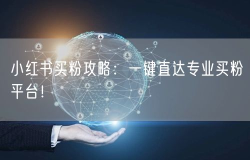 小红书买粉攻略：一键直达专业买粉平台！